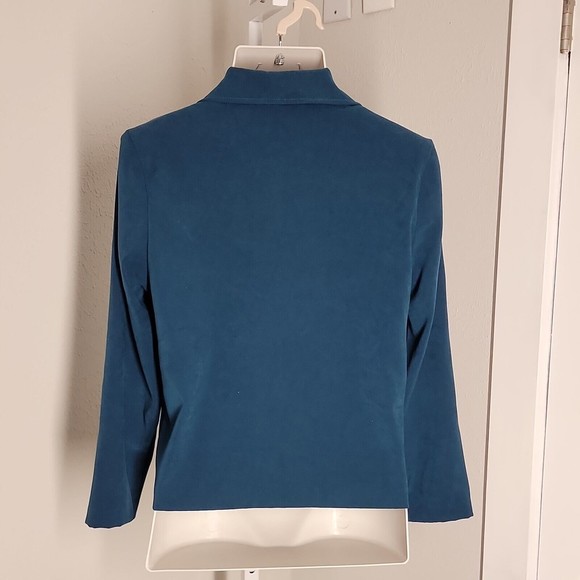 Briggs New York Button Up Blazer Jacket ~ Sz PS ~ Teal ~ Long Sleeve - Picture 4 of 6